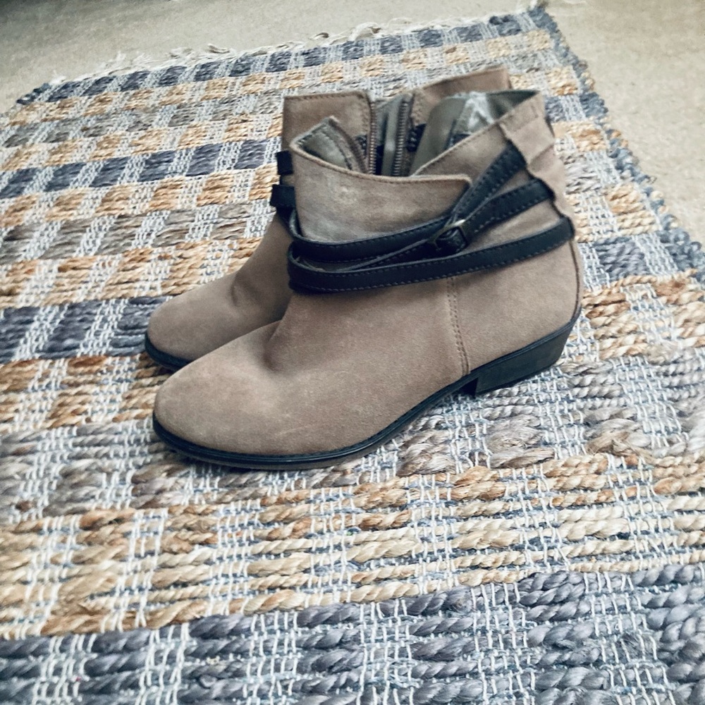 Tan Booties with Buckle